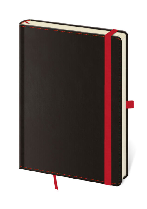 Linkovaný zápisník Black Red L