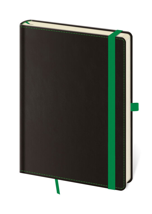 Tečkovaný zápisník Black Green L (čtverečkovaný)