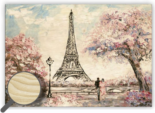 Dřevěný obraz Eiffel Tower
