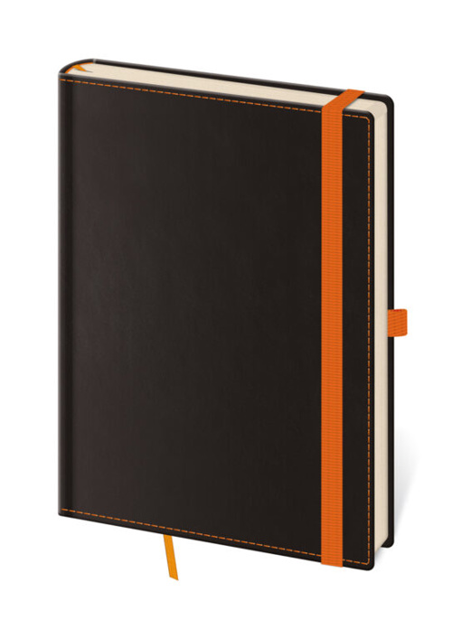 Linkovaný zápisník Black Orange L