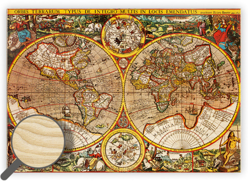 Dřevěný obraz Antique Maps