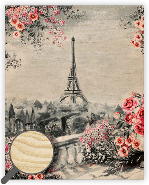 Dřevěný obraz Eiffel Tower