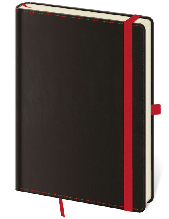 Linkovaný zápisník Black Red L